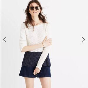 Madewell color block long sleeve sweater top size xs 100% cotton